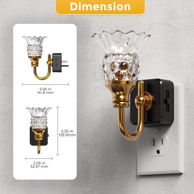 L LOHAS LED Night Lights Plug into Wall, 3000K LED Floral Night Light | Auto Sensor, 0-100lm Adjustable Brightness Plug in Nightlight, for Hallway Bedroom Stairway Gift