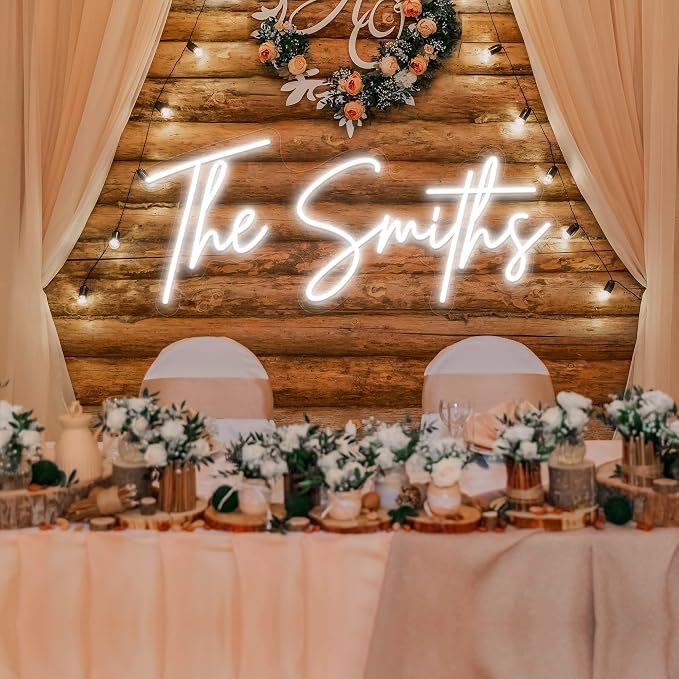 OPBYWE Custom Neon Signs, Personalized Large LED Neon Light Signs for Wall Decor, Customizable Name Logo for Wedding, Business, Bar Shop,Bedroom & Birthday Party, Ready to Hang