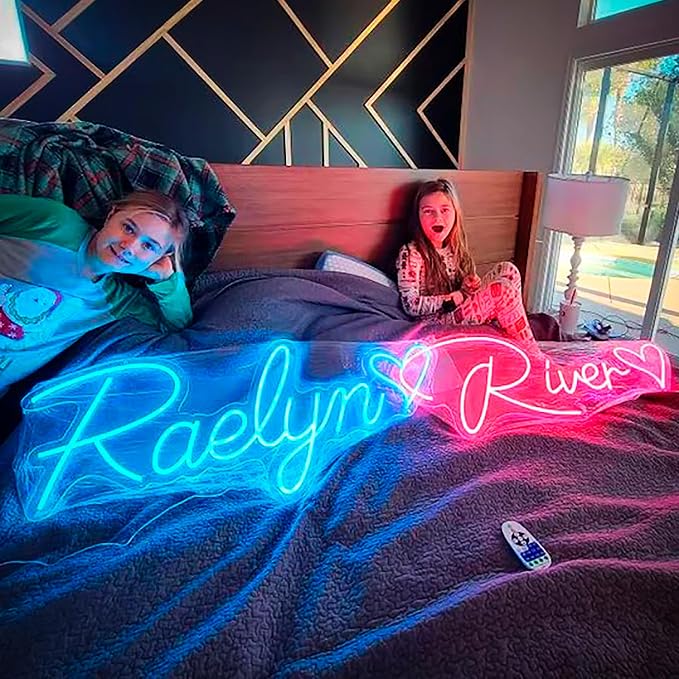 OPBYWE Custom Neon Signs, Personalized Large LED Neon Light Signs for Wall Decor, Customizable Name Logo for Wedding, Business, Bedroom & Birthday, Ready to Hang