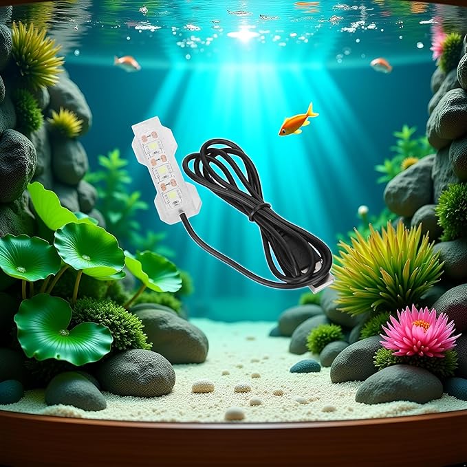 Jowxsx Blue Light Small Aquarium Led Light, Multicolor Led Fish Tank Light for Freshwater Plants Aquarium Accessories