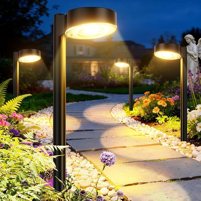 8 Pack Solar Pathway Lights Outdoor, Up to 12Hrs Solar Light | Larger Focused Spot Lens, Waterproof Solar Light for Garden, Walkways, Landscape Path