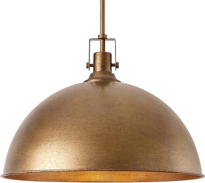 LamQee 18 Inch Antique Brown Large Pendant Light Kitchen Island, Farmhouse Modern Dome Pendant Light Fixtures Ceiling Hanging Lighting Chandelier for Dining Room Over Table, Bar, Hallway, Entryway