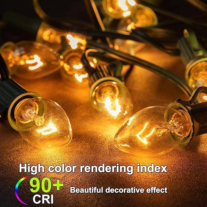 Night Light Bulbs 4 Watt 15 Pack E12 Base Dimmable Plug in Night Light Bulbs - C7 Small Light Bulb Replacement for Night Lights,Christmas Lights,Table Lamps & Porch,Clear Warm White Glow