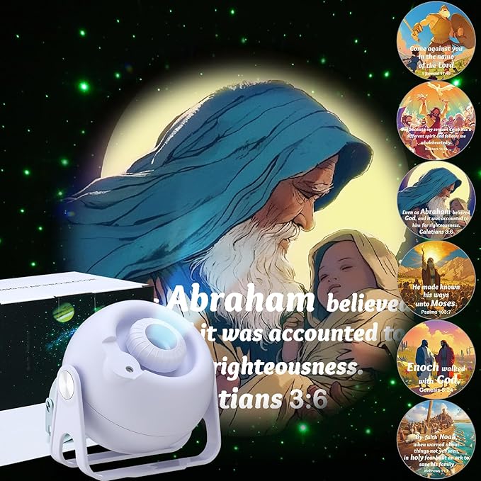 Bible Verses Projector Galaxy Projector Includes 6 Interchangeable Christian Discs Night Light Set Project Religious on Walls or Ceilings for Gift