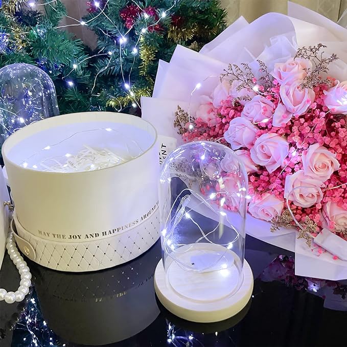 Etinga 10 Pack Fairy Lights Battery Operated String Lights, 10 LED on 3.3ft Silvery Copper Wire，for Flowers Gift Box Wedding Party Christmas Decoration (10 Pack, Cool White)