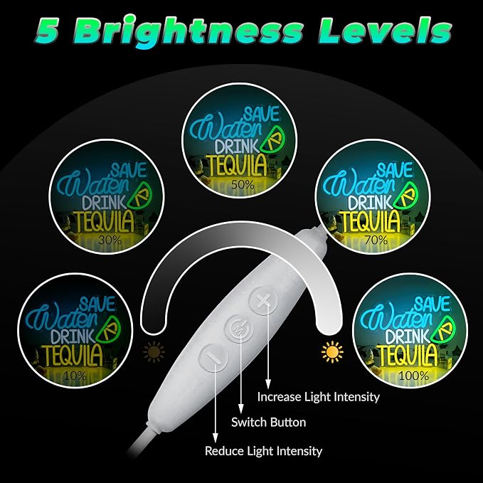 Save Water Drink Tequila Neon Sign Dimmable Tequila Party Led Neon Sign Bar Neon Light up Sign for Home Beer Bar Bedroom Restaurant Man Cave Bistro Club Party Decorations Christmas Birthday Gift