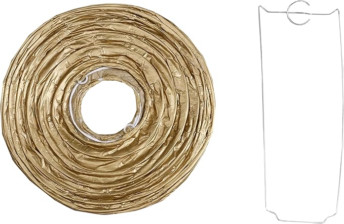 Pack of 3 Round Paper Lanterns Lamp Wedding Birthday Party Decoration (Gold, 8"/20CM)