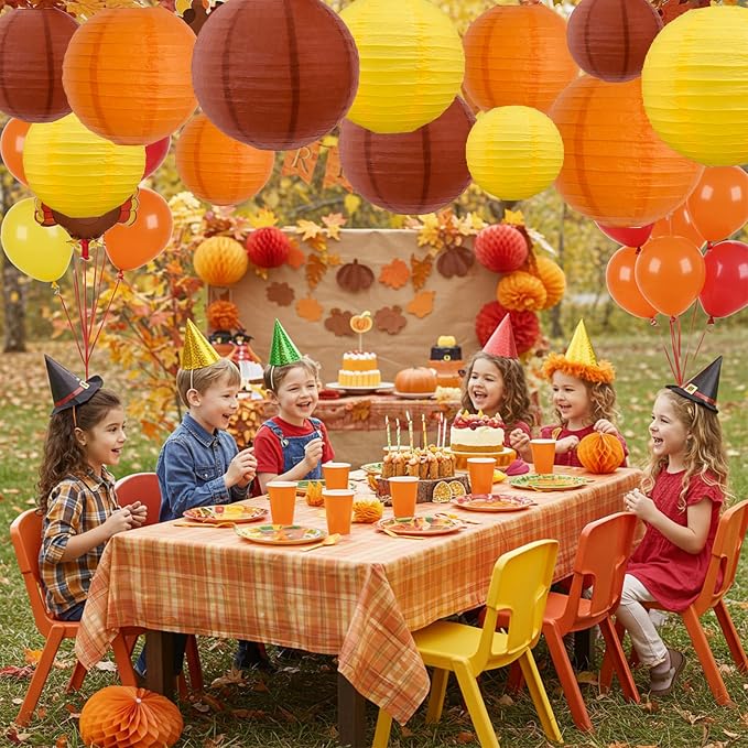 BEISHIDA Orange Paper Lanterns 12Pcs 6/8/10/12 Inch Round Chinese Lamp | Paper lanterns party decorations,Chinese/Japanese Paper Lanterns,Birthday,Wedding,Christmas,Bridal Home decorative outdoor