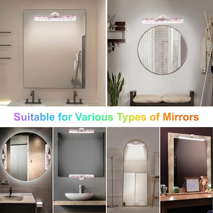 Benreom 2 Pack Rechargeable Vanity Lights for Mirror, Magnetic LED Bars | Adjustable Color, Brightness and Angle with Cordless Stick-On Design for Makeup Mirrors, Bathrooms and Renter-Friendly Decor