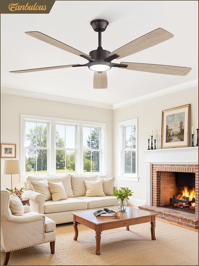 Fanbulous 60 Inch Oil Bronze Ceiling Fan with Light, Remote & APP Control | Stepless CCT & Dimmable Light, 20W LED Ceiling Fans, 6 Speeds, Reversible Quiet DC Motor, for Bedroom Living Room Apartment