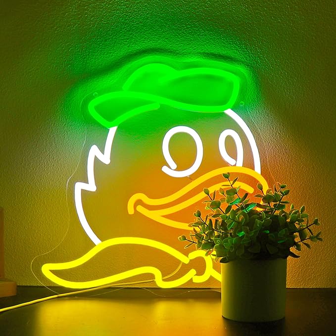 Neon Sign, Duck Neon Signs for Wall Decor LED Light up Signs Home Decor for Bedroom, Man Cave, Gaming Room, Party, Club, Pub, Bar Decoration Christmas Halloween Easter Gift USB Operated