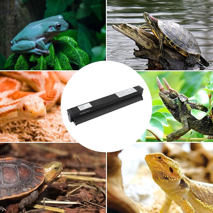 REPTI ZOO 8W Reptile T5 HO UVB Lighting Combo Kit, Light Fixture Reptile Terrarium Hood, with Detachable Curved Reflector and 1pc Desert 10.0 UVB T5 Lamp, ETL certificated
