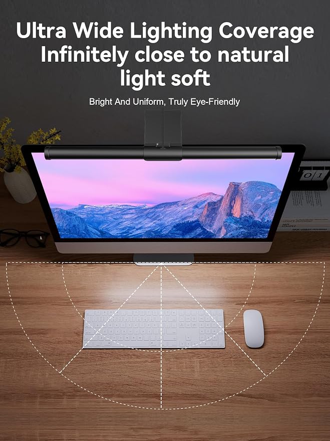 Fortunepro Monitor Light Bar, Monitor Light Backlight Desk Lamp with Remote