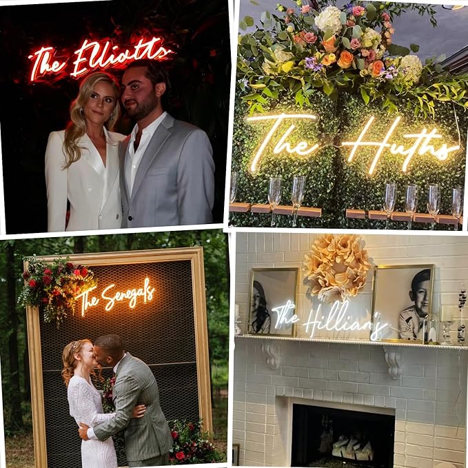 LC Sign Custom Neon Sign, Personalized LED Name Sign for Wedding Wall Decor | Weddings, receptions, birthdays, parties, bedrooms, home bars and photo backdrops, with dimmable lighting for every occasion