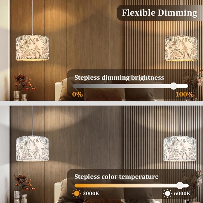 Hanging Lamp Plug in Pendant Light 2 Pack with Remote Control, 15Ft Hanging Lights with Plug in Cord Flower Lamp Shade Hanging lamps for Living Room Plug in Hanging Light Fixture for Bedroom, Kitchen