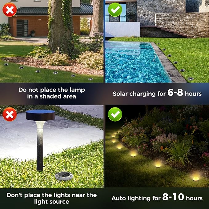 Mini Solar Ground Lights, 18 Pack Flat Solar Disc Lights Outdoor Waterproof, 2.3 Inch Small Solar Garden Lights Landscape Lighting for Outside Pathway Garden Yard Lawn Walkway,Warm White