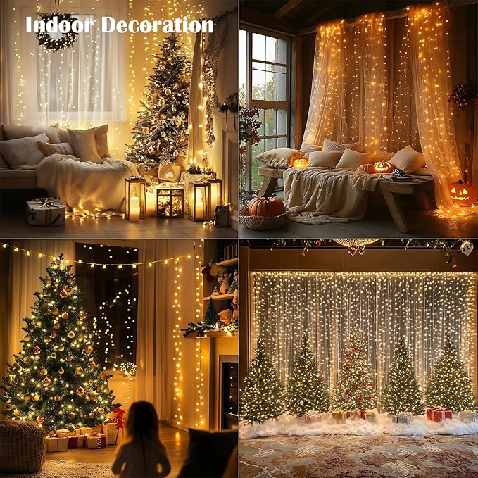Fairy Lights Plug in,328FT 1000LEDs Waterproof Led String Lights,8 Modes Remote Twinkle Light for Outdoor Indoor Christmas Wedding Birthday Garden Party Decorations,Silver Wire,Warm White