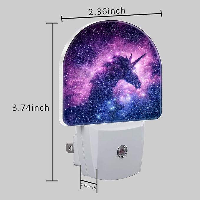 Plug in Night Lights Unicorn Silhouette in Galaxy Nebula Nightlight Plug Into Wall Dusk to Dawn Sensor LED Night Light for Kid Girls Boys Room Decor,Hallway,Kitchen,Bathroom,Nursery,Stairs