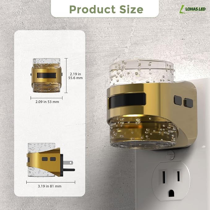 L LOHAS LED Motion Sensor Night Light,5CCT Night Lights Plug into Wall | 2 Pack Color Temperature Change Night-Light,Acrylic Bubble Dimmable Nightlight with Dusk to Dawn Sensor for Bathroom Hallway