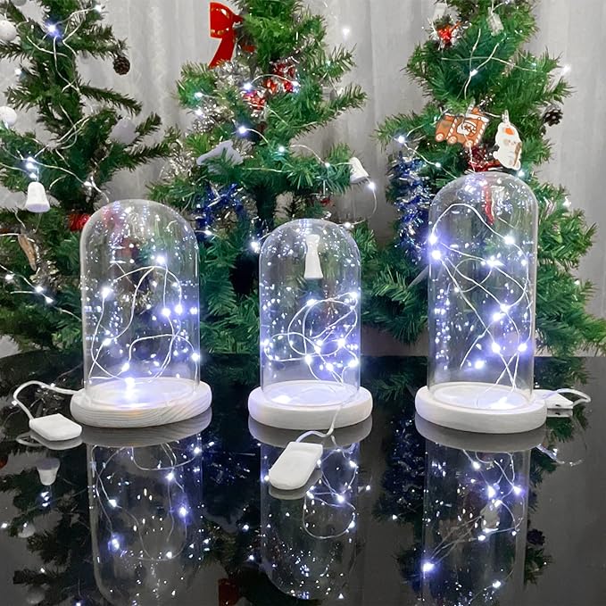 Etinga 10 Pack Fairy Lights Battery Operated String Lights, 10 LED on 3.3ft Silvery Copper Wire，for Flowers Gift Box Wedding Party Christmas Decoration (10 Pack, Cool White)