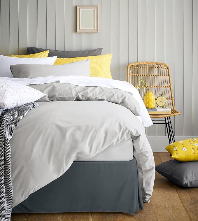 Utopia Bedding Queen Bed Skirt - 20 Pack - Soft Quadruple Pleated Ruffle - Easy Fit with 16 Inch Tailored Drop - Hotel & B&B Quality, Shrinkage and Fade Resistant (Queen, Grey)