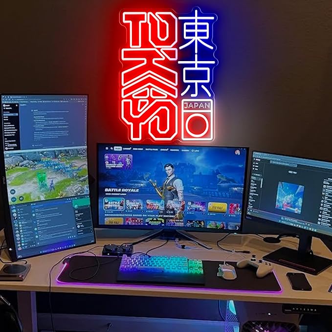 Tokyo Neon Sign Dimmable Vibrant Japanese Kanji Art for Room Decor LED Neon Light Up Hanging Sign for Bar Pub Party Bedroom Home Decor 11.81"x16.14"