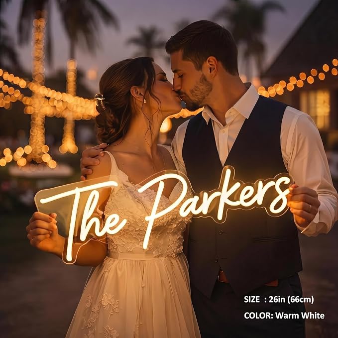 Custom Neon Sign for Wedding, Personalized LED Neon Lights Name Sign, Dimmable Wall Decor for Wedding Reception, Party, Anniversary, Bedroom, Home Decor