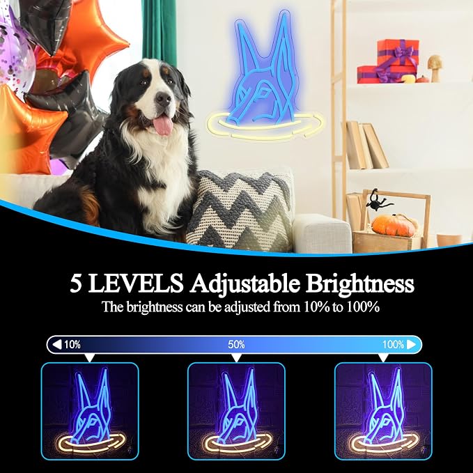 Doberman Dog Neon Sign for Wall Decor Usb Powered Doberman Swimming Led Light Sign Cool Neon Dog Light for Cafe Pet Shop Bar Birthday Party
