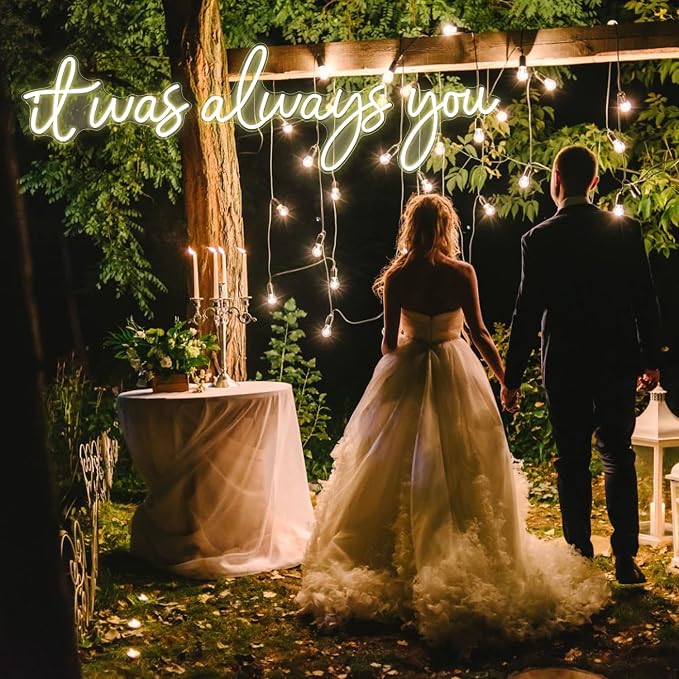 Super Large It Was Always You Neon Sign with Dimmable LED Light Wall Decor | Bedroom Living Room Bar Party Club Wedding Girls Birthday, 65.75 Inch, Warm White