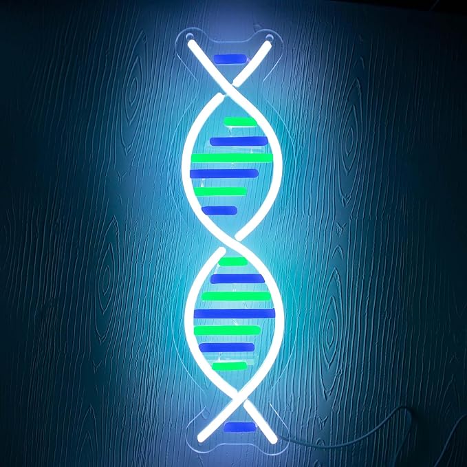 DNA Double Helix Neon Signs for Wall Decor, Dimmable LED DNA Neon Light Art Wall Sign, USB Powered for Man Cave Gaming Room Bedroom Biology Science Gift Decor for Nurse Doctor Physician(4.7 * 16.1in)