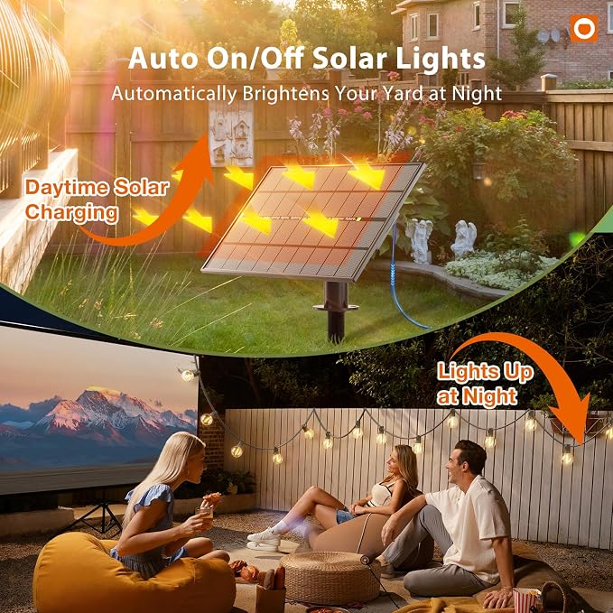 addlon 150FT 80LED Solar String Lights Outdoor Waterproof with Remote, USB | Shatterproof Outdoor Lights, Dimmable Timer, 3 Modes, Solar Powered Patio Lights for Outside, Backyard Garden Camping Pergola