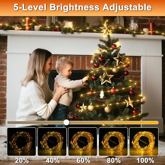 OMIKA 16.4ft 50 LEDs16 Color Battery Operated & USB Powered String Lights, with Remote Timer Waterproof Silver Wire Twinkle Lights for Room Garden Patio Indoor Outdoor Decor(132 Modes)