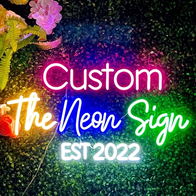 Custom Neon Signs, Personalised Large Led Neon Lights Sign for Wall Decor | Customizable, Wedding Birthday Party Decoration, Bedroom Home Bar Business Shop Name Logo decorative Light