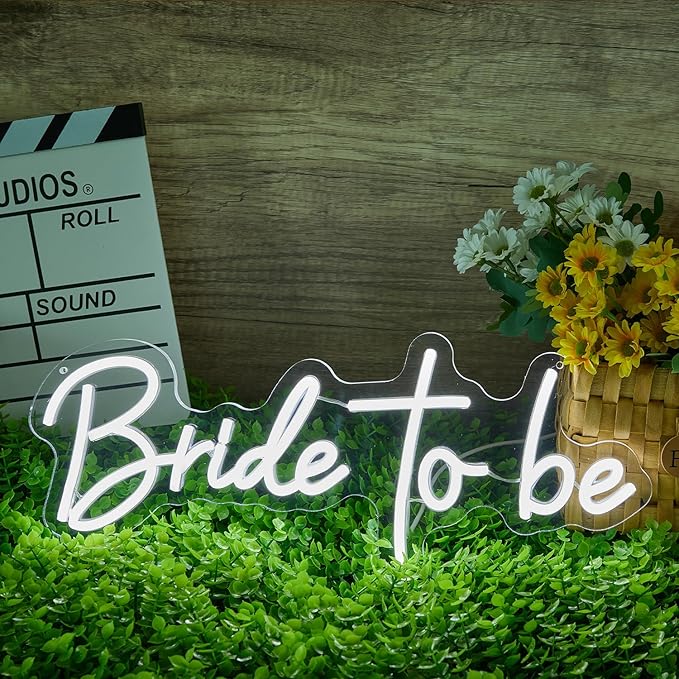 Bride to be Neon Sign,Dimmable LED Wedding Light Up Sign,Bachelorette Party Decorations Backdrop Neon Light for Bride, Bridal Shower Decor, 16.5 x 6.5 inch