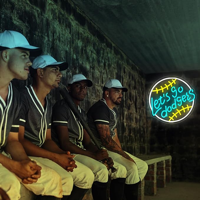 Baseball Neon Sign for Wall Decor Baseball Team Neon Light for Man Cave | Dimmable Led Neon,Fans Birthday Baseball Gifts,5V USB Powered, Men's Bedroom,Sport Bar Decor,Club,Garage Wall Art,13.7*13.3in