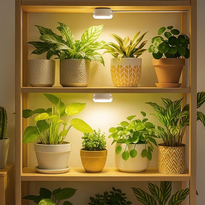 7W Small Grow Light for Indoor Plants with Timer and Dimming | Timer supports 3-, 6-, or 12-hour cycles,full-spectrum light for indoor plant use.