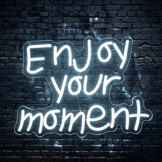 Positive Neon Lights Signs Neon Sign Led Sign Light for Wall Decor | Enjoy Your Moment Neon Sign for Room Decor,Man Cave Decoration,Dormroom,Wall Decor,Gift,5V USB Powered
