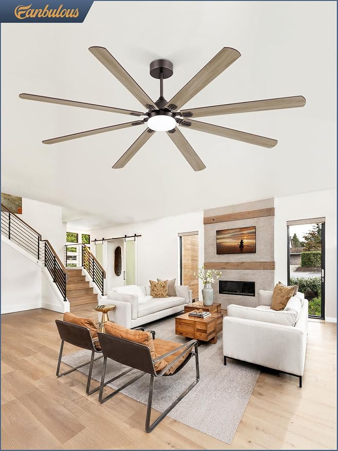 Fanbulous 84 Inch Outdoor Ceiling Fans with Lights,Oil Bronze | Modern,6 Speeds,3CCT,Timer,Remote Control,Quiet Reversible DC motor,Large,8 Double-sided Blades,Easy Installation