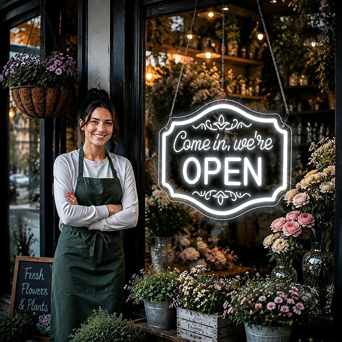 Neon Sign, Open Neon Signs for Wall Decor LED Signs Neon Light | Open Neon Sign for Business, Restaurant, Store, Shop, Bar Decor, Room Decor, Window, Gift, USB Powered
