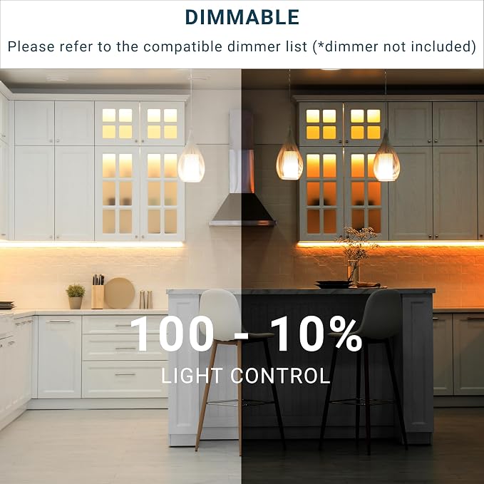 PARMIDA LED Under Cabinet Lighting, Hardwired Installation, 42 Inch, 30W, 5CCT Color Selectable - 2700K/3000K/4000K/5000K/6000K, ETL Listed, 120V, Dimmable, 2300 Lumens, White Finish