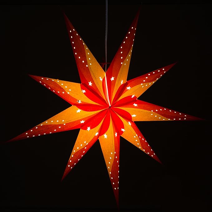 Surya 9 Pointed Paper Star Lights with 12 Foot Power Cord Included