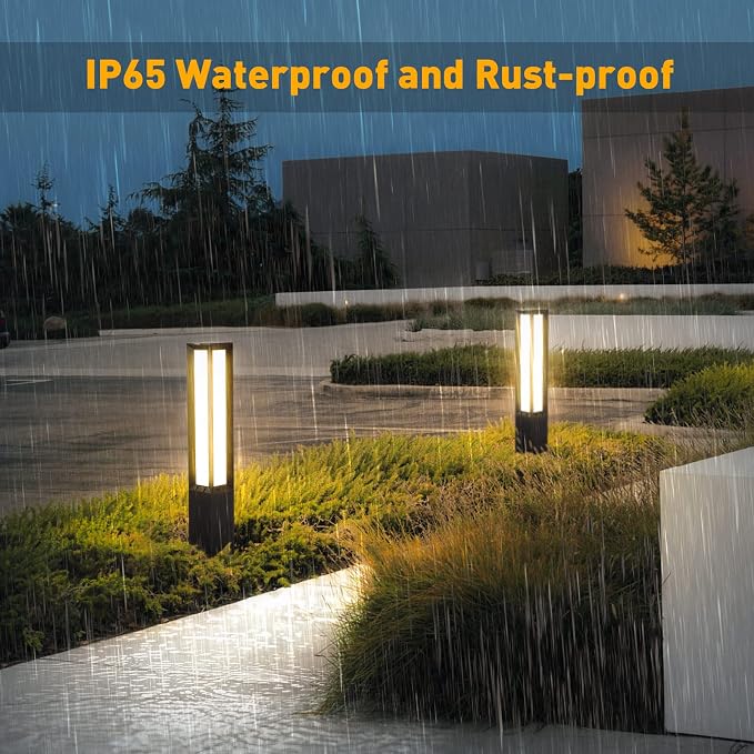 Landscape Path Light, Aluminum 8W 800LM Luxury LED Lighting, 32 Inches Modern Outdoor Bollard Lighting for Lawn, Patio, Courtyard and Driveway Decoration | Aluminum 8W 800LM Luxury LED Lighting, Modern Outdoor Bollard Lighting for Lawn Patio Courtyard ...