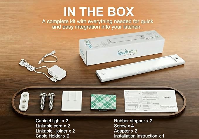 18 Inch Under Cabinet Lights in 2 Packs High Brightness Easy Install Plug, Hand Wave Activated LED Under Counter Lighting 5 CCT (2700K-6000K) Stepless Dimmable Linkable Closet Light, 450LM 8W