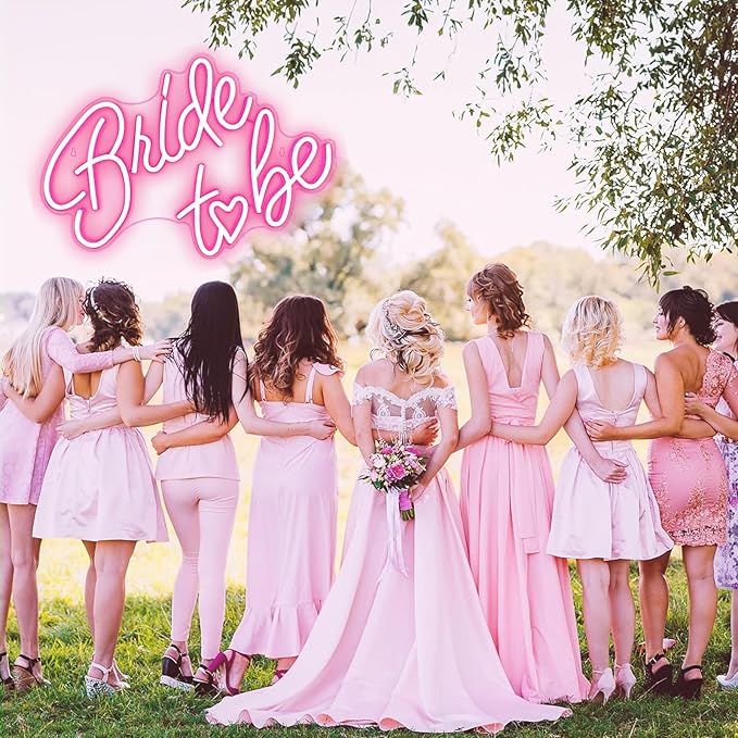 Bride to be Neon Sign, Pink LED Neon Light Signs USB Wedding Light Signs for Bridal Shower Bachelorette Engagement Party Backdrop