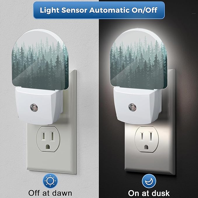 Night Light,Nature Landscape Night Lights Plug Into Wall for Bedroom Bathroom Kitchen Hallway Stairs Hallway Energy Efficient Decor Desk Lamp Gifts