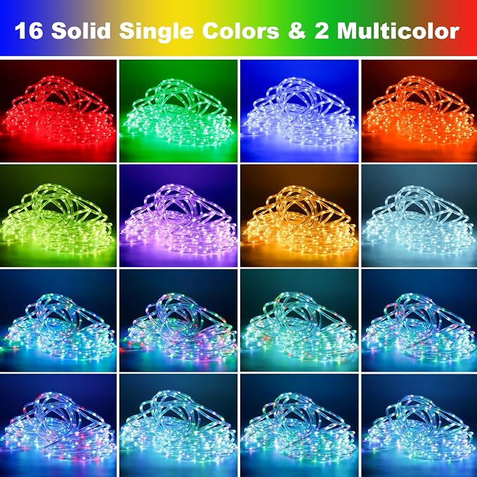 26ft 160LED Rope Lights for Outside, Color Changing Rope Lights Indoor Outdoor with Remote, 16 Colors Waterproof Christmas Light Outdoor for Deck, Patio, Pool, Camping, Bedroom, Landscape Decorations