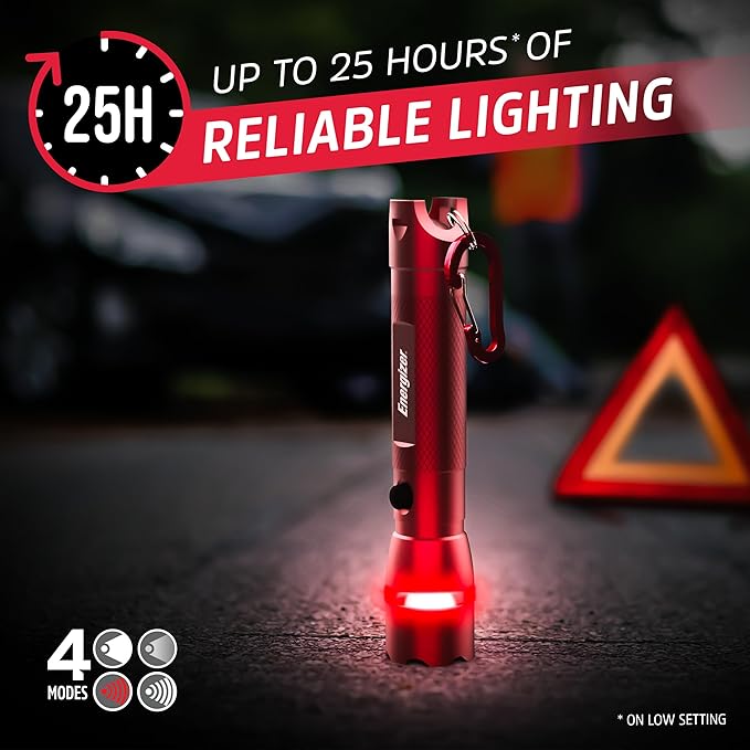 Energizer R-300 LED Flashlight Emergency Safety Light, Bright IPX4 Water Resistant Flash Light, Durable Emergency Light for Hurricane Preparedness, Batteries Included (Pack of 2)