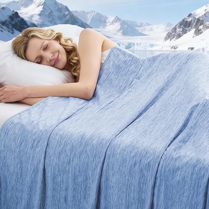 Cooling Blanket Queen Size, 90"x90" Cooling Blankets for Hot Sleepers, Cold Blanket Thin Lightweight Breathable Soft for Couch Bed, Lightweight Blanket Keep Cool for Night Sweats