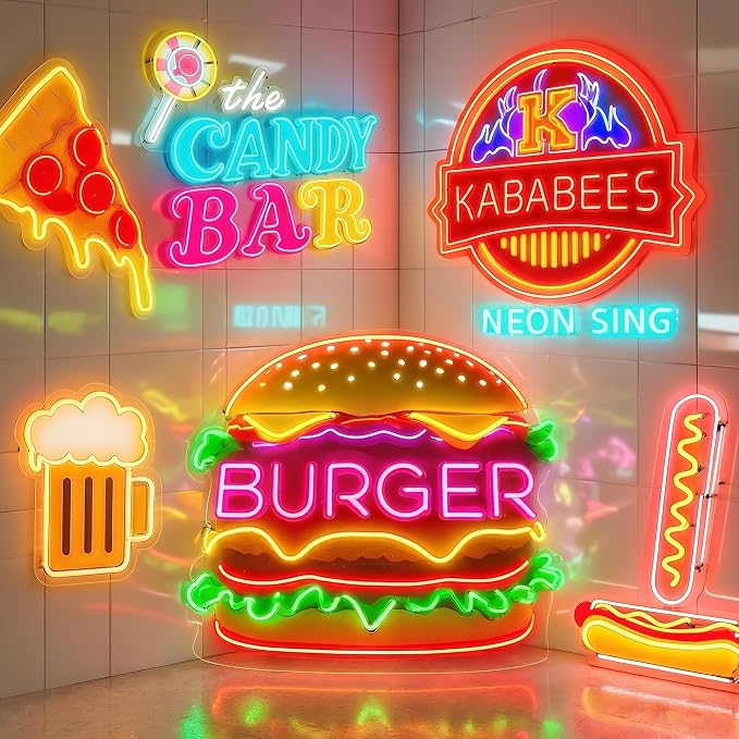 OPBYWE Custom Business Logo Neon Signs, Personalized LED Light Sign with Image Upload for Storefront, Office, Salon & Bar Decor, Commercial Signage Wall Art