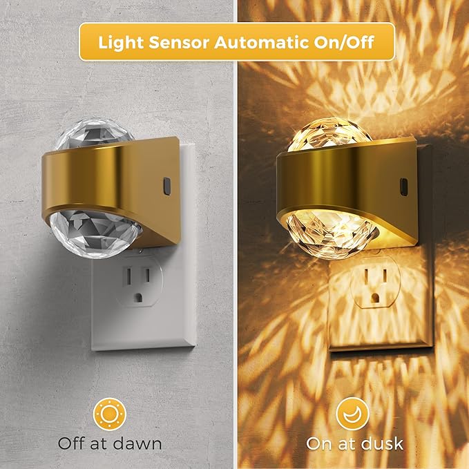 L LOHAS LED Projector Night Light,Night Lights Plug into Wall,Plug in Night Light with Dusk to Dawn Sensor,3000K Soft White,Projector Nightlight for Bathroom Bedroom Hallway
